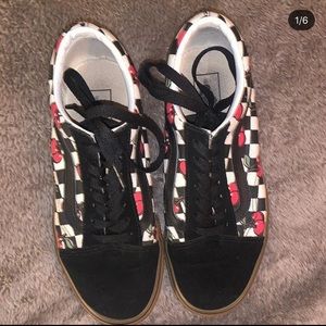 cherry checkerd vans